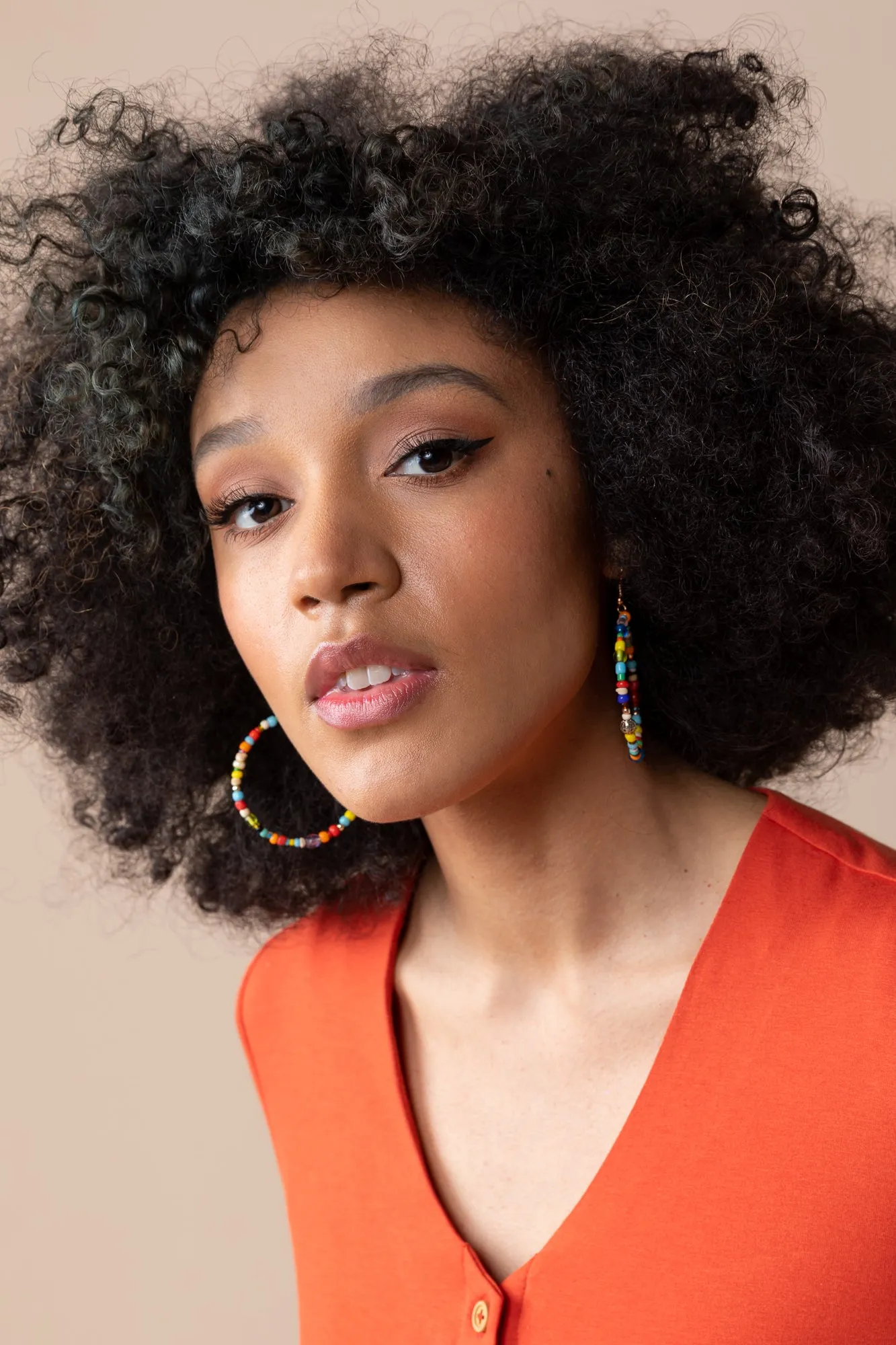 Fiesta Beaded Hoop Earrings By Amanda Berry